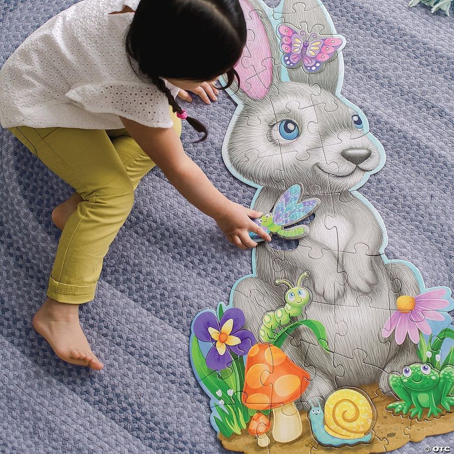 Peaceable Kingdom Shimmery Bunny Floor Puzzle, 41 Pieces, view 2