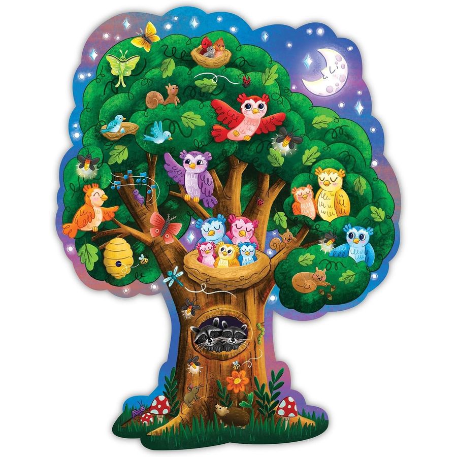 Peaceable Kingdom Shimmery Hoot Owl Hoot Floor Puzzle, 49 Pieces, view 4