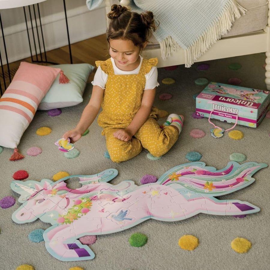 Peaceable Kingdom Shimmery Unicorn Floor Puzzle, 44 Pieces, view 2