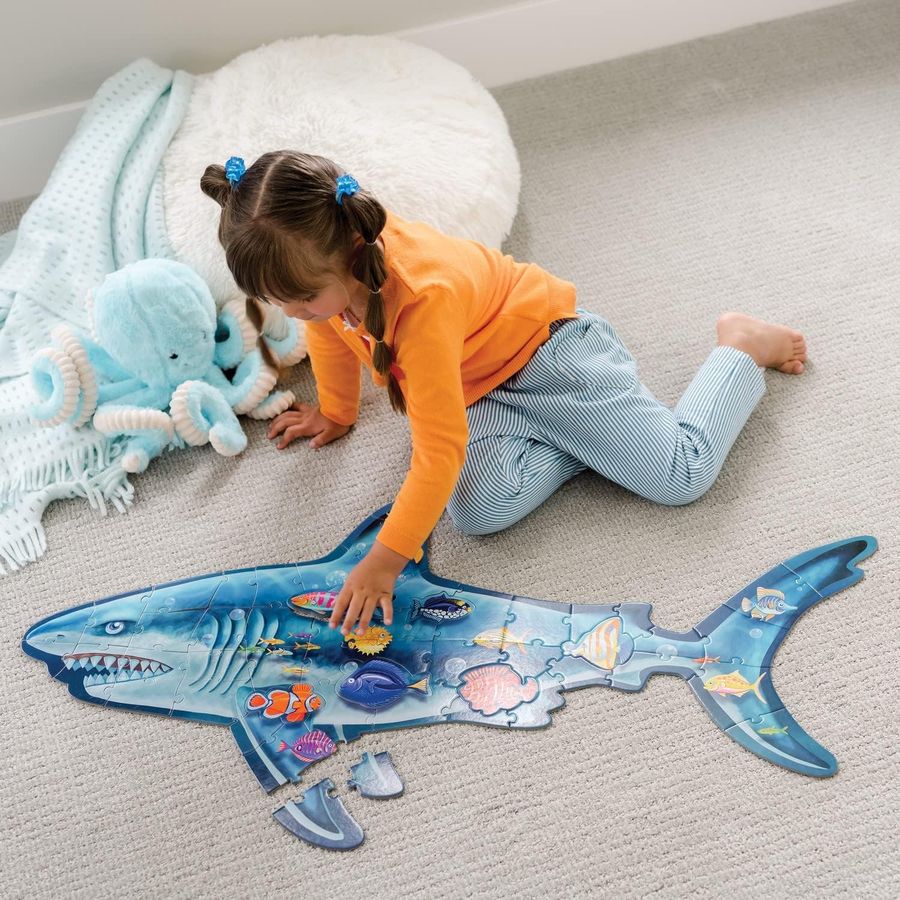 Peaceable Kingdom Shiny Shark Floor Puzzle, 53 Pieces, view 2