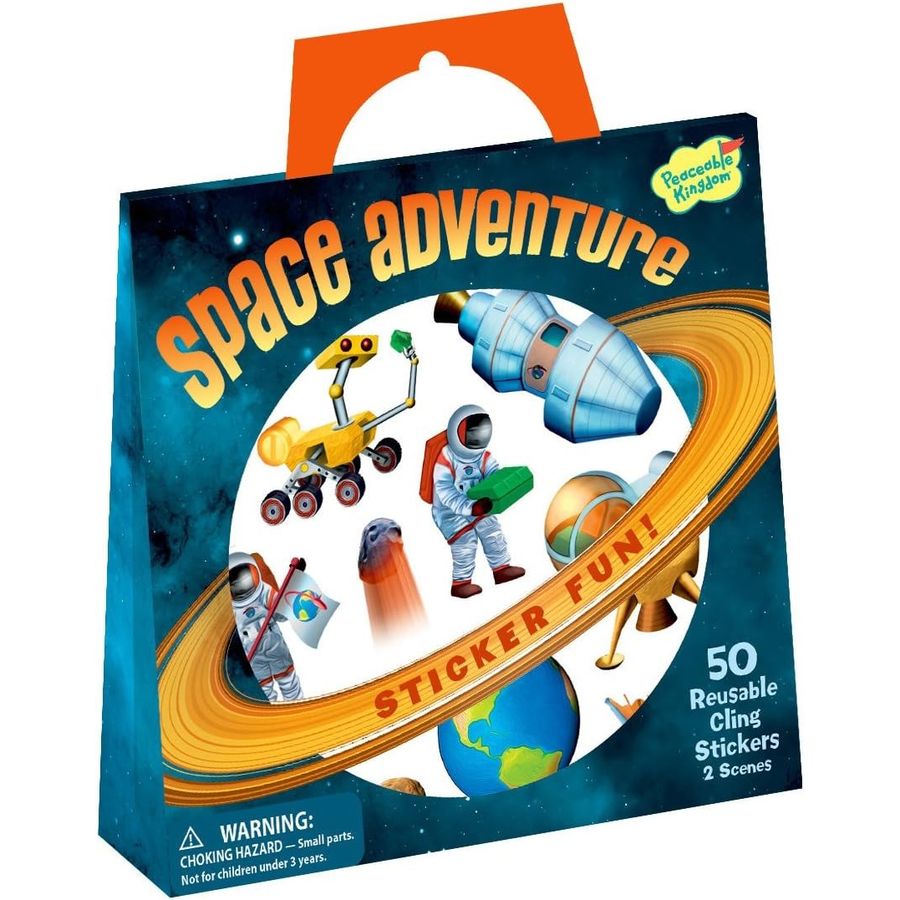 Peaceable Kingdom Space Adventure Reusable Sticker Tote