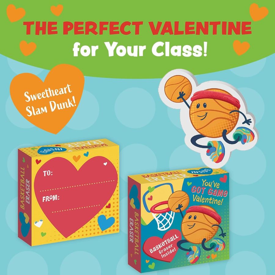 Peaceable Kingdom Sports Eraser Valentines, view 3