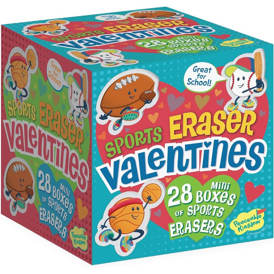 Peaceable Kingdom Sports Eraser Valentines, view 5