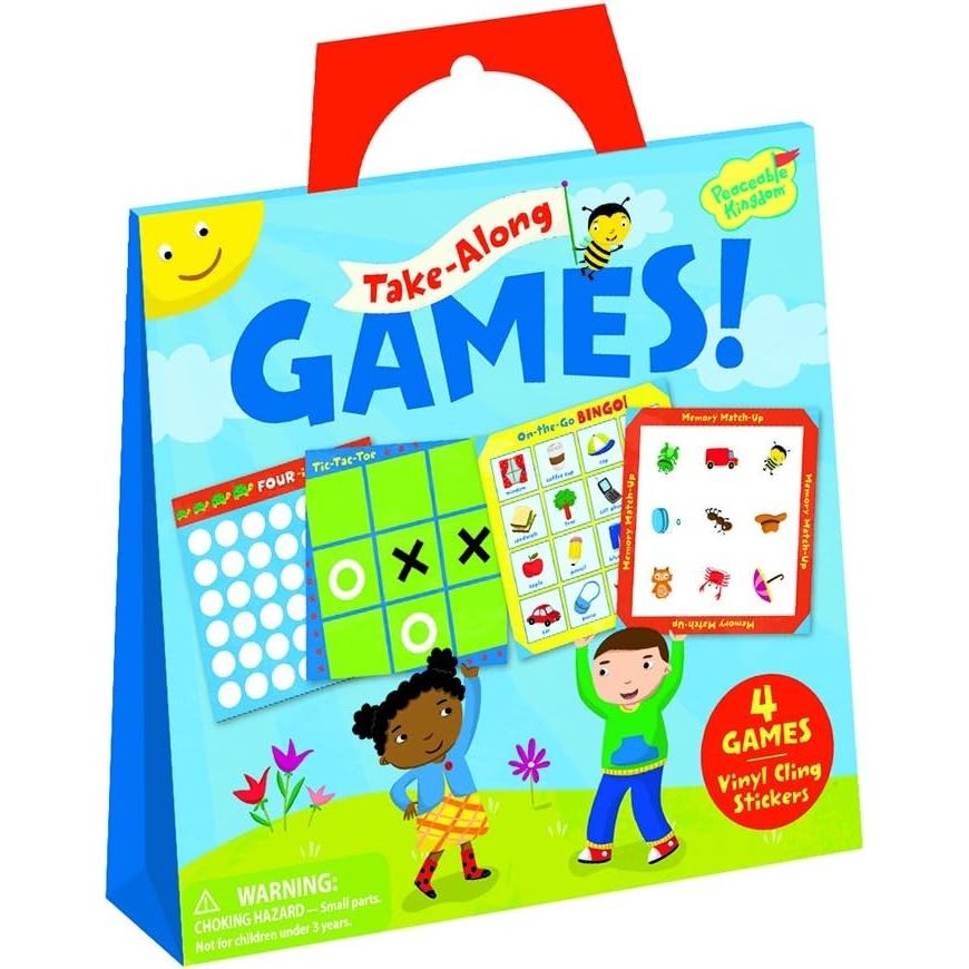 Peaceable Kingdom Take Along Games Reusable Sticker Tote
