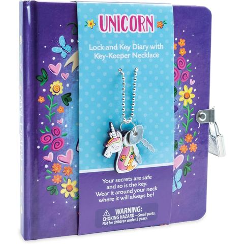 Peaceable Kingdom Unicorn Diary with Lock, Key and Charm