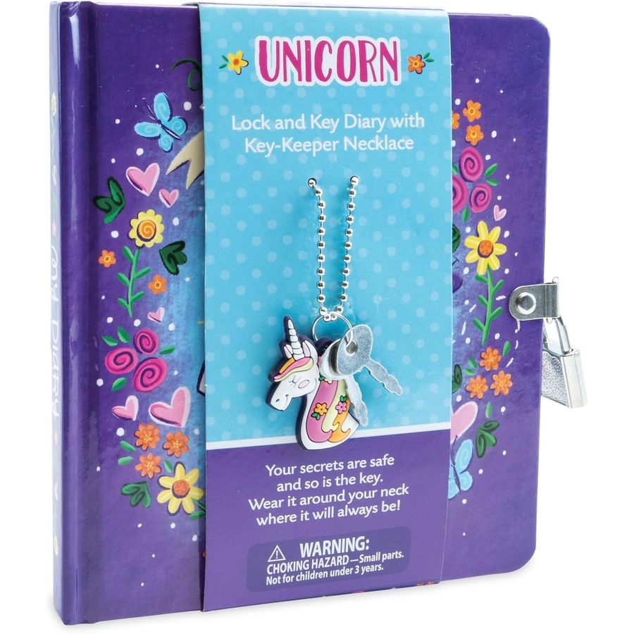 Peaceable Kingdom Unicorn Diary with Lock, Key and Charm