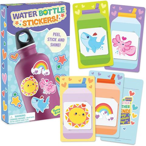 Peaceable Kingdom Water Bottle Sticker Valentines
