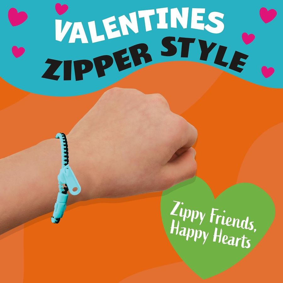 Peaceable Kingdom Zipper Bracelet Valentines, view 4
